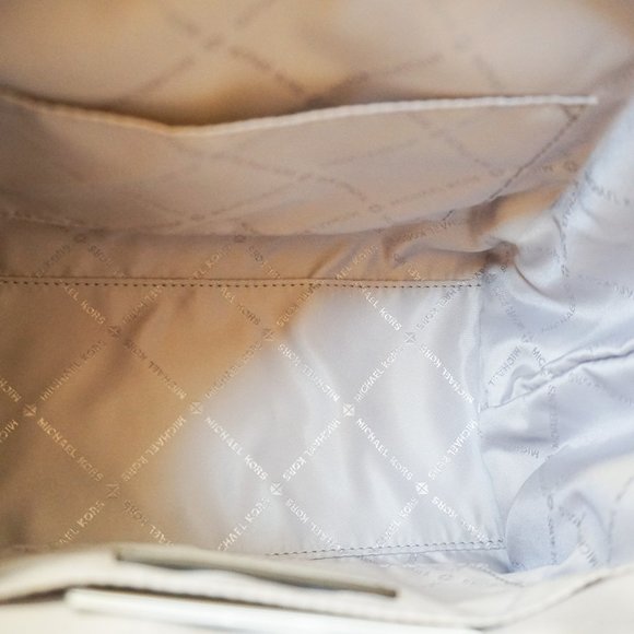 Michael Kors Avril Small Top Zip Satchel Shoulder Bag MK White Grey - Picture 6 of 7